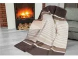 Koc Glamour -  Pasy - brązowo - beżowe -  Simple Cappuccino - 150x200 Greno